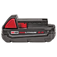 Milwaukee 48-11-1820 Rechargeable Battery Pack, 18 V Battery, 2 Ah, 1 hr Charging