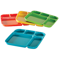 NORDIC WARE 60155 Party Tray, 5 -Compartment, Plastic, Assorted