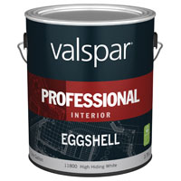 Valspar Professional 11800 Series 045.0011800.007 Interior Paint, Eggshell, Hi-Hide White, 1 gal - 4 Pack