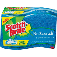 Scotch-Brite MP-3 Scrub Sponge, 4.4 in L, 2.6 in W, 0.8 in Thick, Cellulose, Blue