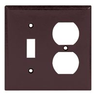 Eaton Wiring Devices 2138B-BOX Combination Wallplate, 4-1/2 in L, 4-9/16 in W, 2 -Gang, Thermoset, B - 10 Pack
