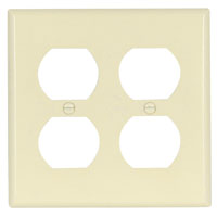 Eaton Wiring Devices 2150LA-BOX Receptacle Wallplate, 4-1/2 in L, 4-9/16 in W, 2 -Gang, Thermoset, L