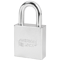 American Lock A5200D Padlock, Keyed Different Key, Open Shackle, 5/16 in Dia Shackle, 1-1/8 in H Sha