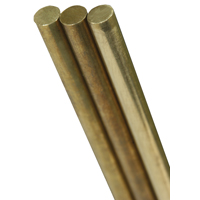 K & S 1162 Round Rod, 1/8 in Dia, 36 in L, 260 Brass, 260 Grade - 5 Pack