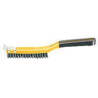 ALLWAY TOOLS SB319/SS Wire Brush with Scraper, Stainless Steel Bristle, 14 in OAL