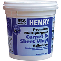 HENRY 356C MultiPro 12073 Carpet and Sheet Adhesive, Paste, Mild, Pale Yellow, 1 gal Pail