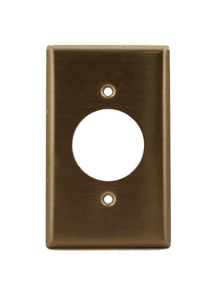 Leviton 84020-40 Single Receptacle Wallplate, 4-1/2 in L, 2-3/4 in W, 1 -Gang, 302 Stainless Steel,