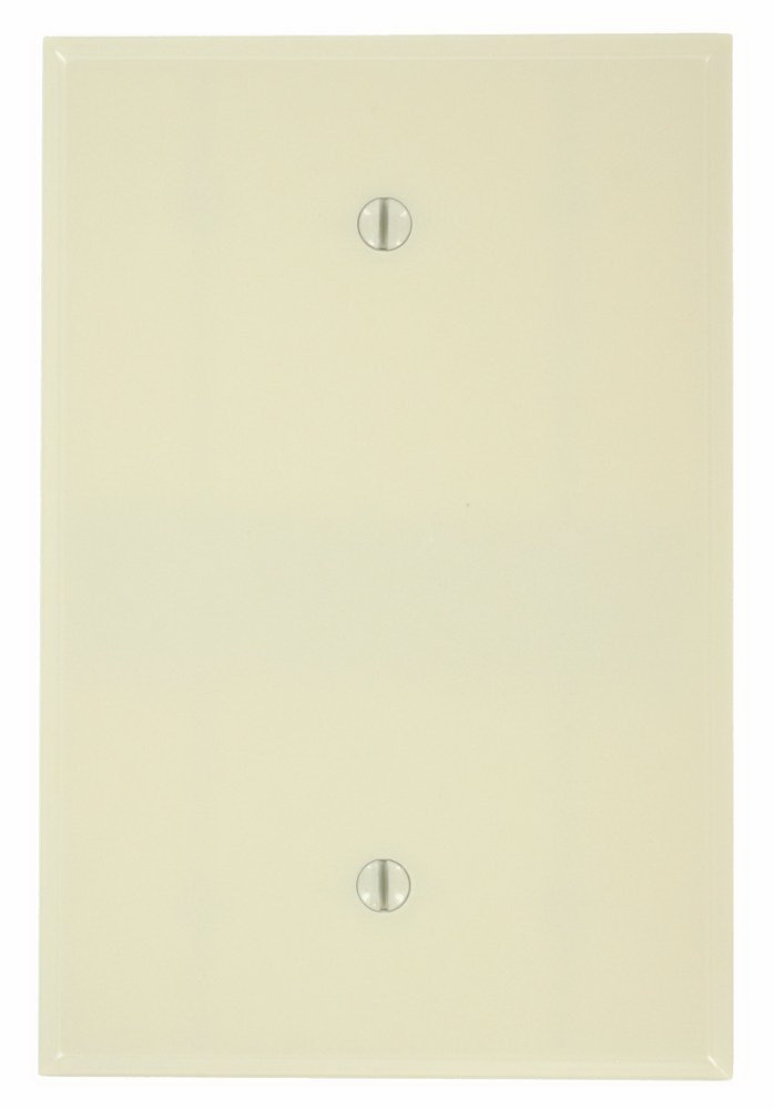 Leviton 86114 Blank Wallplate, 3-1/2 in L, 5-1/4 in W, 1/4 in Thick, 1 -Gang, Thermoset Plastic, Ivo
