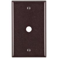 Leviton 85013 Telephone/Cable Wallplate, 4-1/2 in L, 2-3/4 in W, 1 -Gang, Thermoset Plastic, Brown,