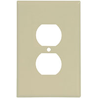 Eaton Wiring Devices 2142V-BOX Oversize Duplex Receptacle Wallplate, 1-Gang, Thermoset, Ivory - 10 Pack