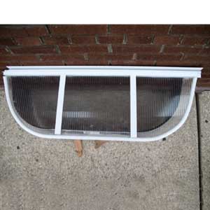 CONQUEST STEEL 4614 Window Well Cover, 46 in L, 14 in W, Aluminum/Polycarbonate, Clear/White