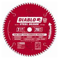 Diablo Steel Demon D0770FA Circular Saw Blade, 7-1/4 in Dia, 5/8 in Arbor, 70-Teeth, TiCo Cutting Ed - 5 Pack