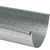 Amerimax L10285BX Rain Gutter, 10 ft L, 5 in W, Half-Round, 28 Thick Material, Galvanized Steel - 5 Pack