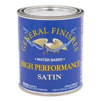 GENERAL FINISHES PTHS High-Performance Topcoat, Satin, Liquid, Clear, 1 pt, Can