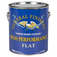 GENERAL FINISHES GAHF High-Performance Topcoat, Flat, Liquid, Clear, 1 gal, Can - 4 Pack