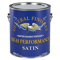 GENERAL FINISHES GAHS High-Performance Topcoat, Satin, Liquid, Clear, 1 gal, Can - 4 Pack