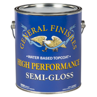 GENERAL FINISHES GAHSG High-Performance Topcoat, Semi-Gloss, Liquid, Clear, 1 gal, Can - 4 Pack