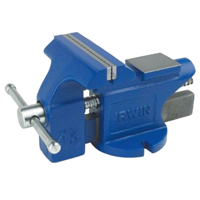 IRWIN 2026303 Bench Vise, 4 in Jaw Opening, 4-1/2 in W Jaw, 2-3/8 in D Throat, Cast Iron/Steel, Pipe