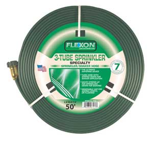 Flexon FS50 Sprinkler Hose, 50 ft L, Vinyl, Green