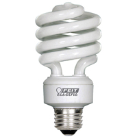 Feit Electric ESL23TM/12/CAN Compact Fluorescent Bulb, 23 W, Spiral Lamp, Medium E26 Lamp Base, 1600 - 4 Pack