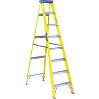 Louisville FS2008 Step Ladder, 147 in Max Reach H, 7-Step, 250 lb, Type I Duty Rating, 3 in D Step,