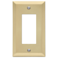 Amerelle Century 163RSB Wallplate, 4-15/16 in L, 2-7/8 in W, 1 -Gang, Steel, Gold, Satin Brass - 4 Pack