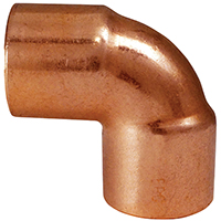EPC 82503 Pipe Elbow, 1/2 in, Sweat, 90 deg Angle, Copper