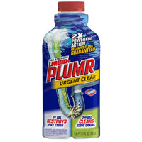 Liquid-Plumr 30548 Clog Remover, Liquid, Clear/Pale Yellow, Bleach, 17 oz Bottle
