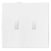 Eaton Wiring Devices PJS2W Wallplate, 4-7/8 in L, 4.94 in W, 2-Gang, Polycarbonate, White, High-Glos