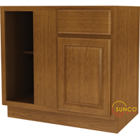 Sunco BBC42RT-SC Base Cabinet, 42 in OAW, 24 in OAD, 34-1/2 in OAH, Wood, Amber, 1-Drawer, 1-Shelf,