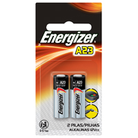Energizer A23 Series A23BPZ-2 Alkaline Battery, 12 V Battery, 55 mAh, Manganese Dioxide