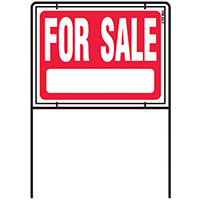 HY-KO RSF-604 Real Estate Sign with Frame, For Sale, White Legend, Plastic, 24-1/2 in W x 36-1/2 in  - 5 Pack