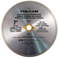 Vulcan 932971OR Continuous Diamond Blade - Clam, 7 in Dia, 7/8 in Arbor