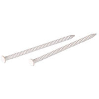 HILLMAN 532661 Panel Nail, 1 in L, Steel, Tempered, Flat Head, Ring Shank, White, 1.5 oz - 6 Pack