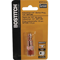 Bostitch BTFP72318 Hose Plug, 1/4 in, NPT Male, Steel, Plated - 4 Pack