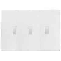 Eaton Wiring Devices PJS3W Wallplate, 4-7/8 in L, 6-3/4 in W, 3 -Gang, Polycarbonate, White, High-Gl
