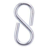 ProSource LR-377-PS S-Hook, 25 lb Working Load, 2.3 in Dia Wire, Steel, Zinc - 20 Pack