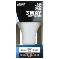 Feit Electric 50/250 Incandescent Bulb, 50 to 250 W, A21 Lamp, Medium E26 Lamp Base, 400, 2200, 2500 - 12 Pack