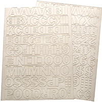 HY-KO 30013 Die-Cut Number and Letter Set, 1 in H Character, White Character, White Background, Viny