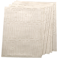 HY-KO 30015 Die-Cut Number and Letter Set, 3 in H Character, White Character, White Background, Viny