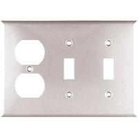 Eaton Cooper Wiring 2158W-BOX Combination Wallplate, 4-1/2 in L, 6.37 in W, 3-Gang, Thermoset, White