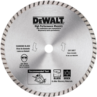 DeWALT DW4712B Circular Turbo Blade, 7 in Dia, 5/8 in Arbor, Diamond Cutting Edge, Segmented Rim