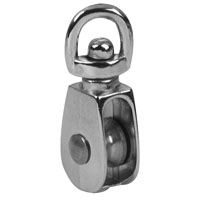 BARON 0173ZD-2 Single Rope Pulley, 7/16 in Rope, 55 lb Working Load, 2 in Sheave, Nickel