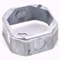 RACO 130 Extension Ring, 9/16 in W, 2 -Gang, 4 -Knockout, Steel, Silver, Galvanized