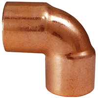 EPC 31272 Pipe Elbow, 1/2 in, Sweat, 90 deg Angle, Copper