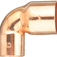 EPC 31290 Reducing Pipe Elbow, 3/4 x 1/2 in, Sweat, 90 deg Angle, Copper