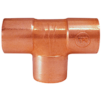 EPC 111 Series 32668 Pipe Tee, 3/8 in, Sweat, Copper