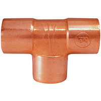 EPC 111 Series 32768 Pipe Tee, 3/4 in, Sweat, Copper