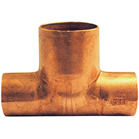 EPC 111BH Series 32704 Bullhead Pipe Tee, 1/2 x 1/2 x 3/4 in, Sweat, Copper
