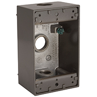 HUBBELL 5320-2 Weatherproof Box, 3 -Outlet, 1 -Gang, Aluminum, Bronze, Powder-Coated